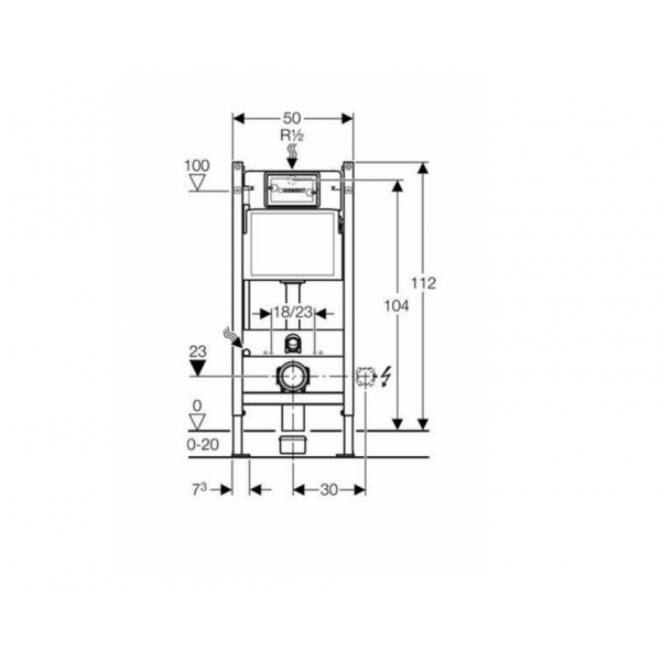 Rama incastrata DUOFIX DELTA 100 seria GEBERIT 111.153.00.1