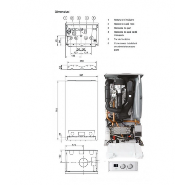 Centrala termica pe gaz in condensatie PROTHERM LYNX CONDENS 25A, kit evacuare inclus