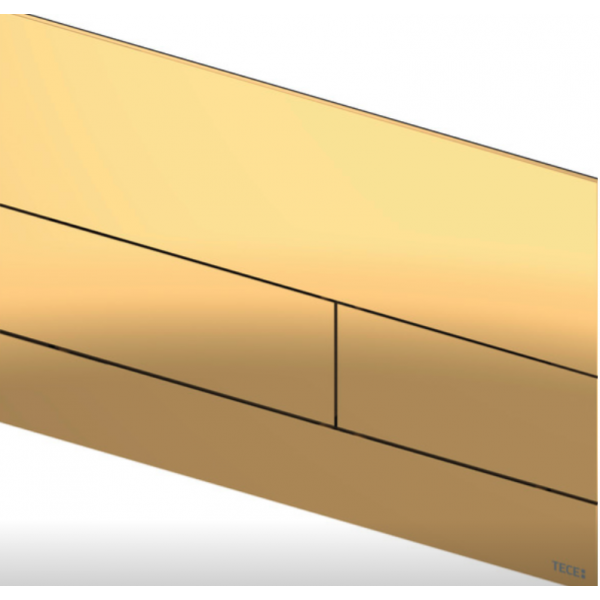 Clapeta actionare pentru WC TECEsquer II din metal cu actionare dubla, suprafata colorata PVD - Gold Optic Lucios