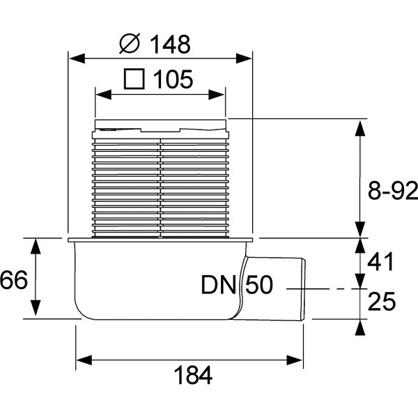 TECE Sifon complet extraplat TECEdrainpointS, ev, laterala DN50 (3601050)